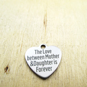 Mother Daughter Stainless Steel Charms, Engraved Customized DI
