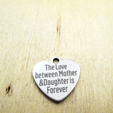 Mother Daughter Stainless Steel Charms, Engraved Customized DI