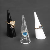 10pcs Clear Cone Finger Ring Stand Holder Jewelry Display