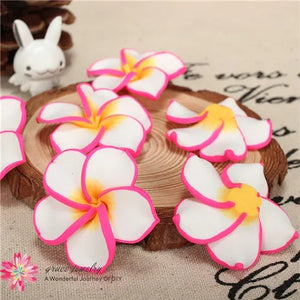10pcs 35mm Polymer Clay Plumeria Frangipani Flowers Beads for DIY Earrings