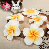 10pcs 35mm Polymer Clay Plumeria Frangipani Flowers Beads for DIY Earrings