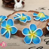 10pcs 35mm Polymer Clay Plumeria Frangipani Flowers Beads for DIY Earrings