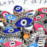 Boho Silver Eye Charms Beads for Necklace Bracelet Making