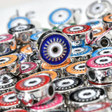 Boho Silver Eye Charms Beads for Necklace Bracelet Making