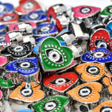 Boho Silver Eye Charms Beads for Necklace Bracelet Making