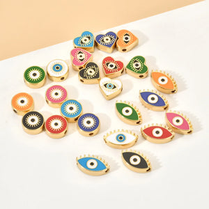 10pcs Colorful Enamel Evil Eye Charms DIY Greek Eye Charms for Jewelry Making