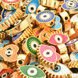 10pcs Lucky Fatima Hand Charm Eyes Hamsa Beads DIY Bracelet Making