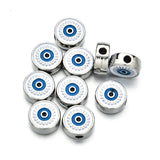 10pcs Metal Evil Eye Beads Charms Enamel Pendant for DIY Necklace Bracelet