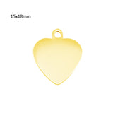 10pcs Mini Heart Tag Jewelry Charms Stainless Steel