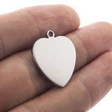 10pcs Mini Heart Tag Jewelry Charms Stainless Steel