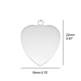 10pcs Mini Heart Tag Jewelry Charms Stainless Steel