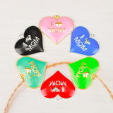 10pcs Mom Heart Charms DIY Jewelry Accessories Women H0025-HT0026