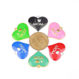 10pcs Mom Heart Charms DIY Jewelry Accessories Women H0025-HT0026