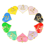10pcs Mom Heart Charms DIY Jewelry Accessories Women H0025-HT0026