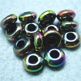 10pcs Natural Hematite Stone Big Hole European Beads 7x14mm