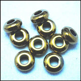 10pcs Natural Hematite Stone Big Hole European Beads 7x14mm
