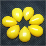 10pcs Yellow Stone Teardrop Cabochons for Pendants Making 10x14mm 13x8mm 18x25mm