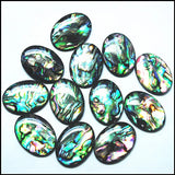 10pcs Abalone Shell Cabochons 18x25mm Oval Shape DIY Loose Shell Beads