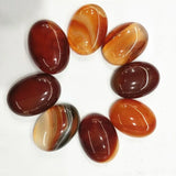 10pcs Natural Carnelian Stone Cabochons Oval Shape Beads 10x14mm - 30x40mm