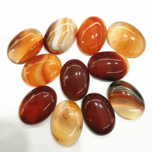 10pcs Natural Carnelian Stone Cabochons Oval Shape Beads 10x14mm - 30x40mm