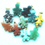 10pcs Natural Gemstone Pendants Women Men Figure Loose Gemstone 15x20mm