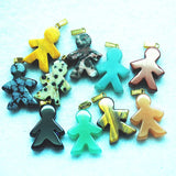 10pcs Natural Gemstone Pendants Women Men Figure Loose Gemstone 15x20mm