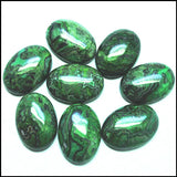 10pcs Green Semi Precious Stone Cabochons 18x25mm Oval Shape Natural Stone Cabs