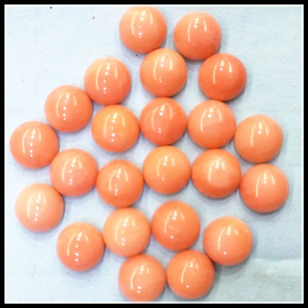 10pcs 8mm Round Pink Coral Cabochons for Pendants Making
