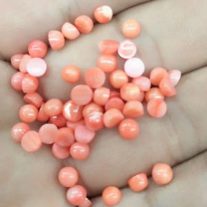 10pcs 4mm Pink Coral Cabochons for Earring Studs