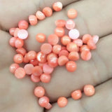 10pcs 4mm Pink Coral Cabochons for Earring Studs