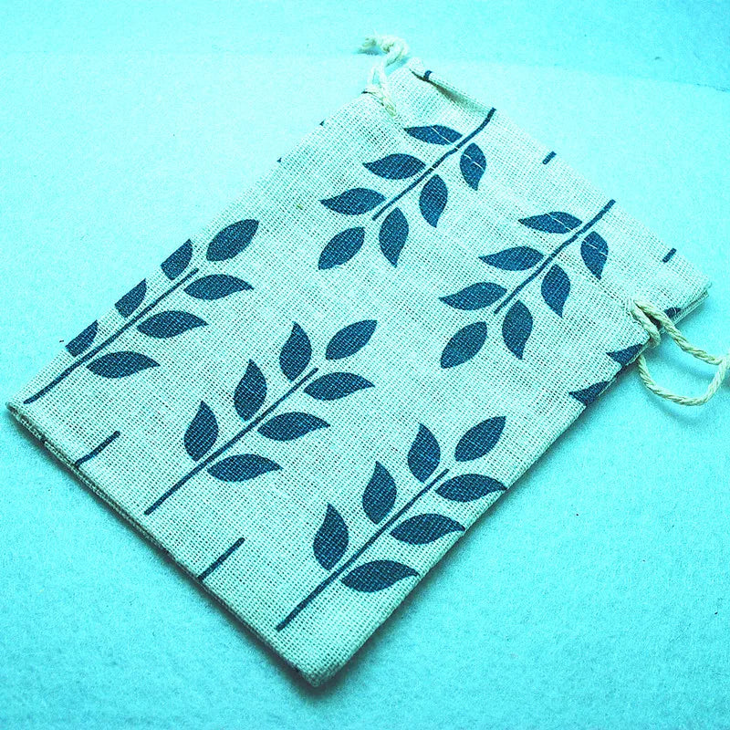 10pcs Jewelry Bags Women Pouches 10x14mm Size Plant Flower Leaf Cactus Designs