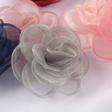 10pcs Chiffon Rose Flower DIY Crafts Hairpin Clothing Sewing Accessories