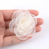 10pcs Chiffon Rose Flower DIY Crafts Hairpin Clothing Sewing Accessories