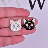 10pcs Moon Cats Charms Pendant for DIY Jewelry Making
