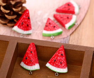 10pcs 28x14mm Watermelon Resin Charms for DIY Jewelry Phone Charms