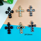 10pcs 29*20mm Rhinestone Crosses Charms for Jewelry Making Accessory