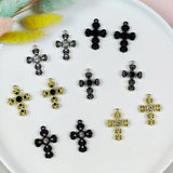 10pcs 29*20mm Rhinestone Crosses Charms for Jewelry Making Accessory