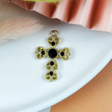 10pcs 29*20mm Rhinestone Crosses Charms for Jewelry Making Accessory