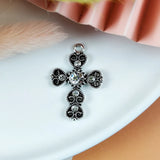 10pcs 29*20mm Rhinestone Crosses Charms for Jewelry Making Accessory