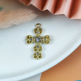 10pcs 29*20mm Rhinestone Crosses Charms for Jewelry Making Accessory