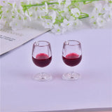 10pcs 38*21mm 3D Red Wine Glasses Acrylic Charms DIY Earring Making