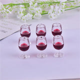 10pcs 38*21mm 3D Red Wine Glasses Acrylic Charms DIY Earring Making