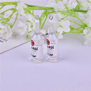 10pcs 3D Beer Bottle Resin Charms DIY Jewelry Accessory