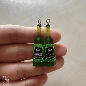 10pcs 3D Beer Bottle Resin Charms for Earring DIY