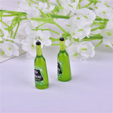 10pcs 3D Beer Bottle Resin Charms for DIY Earrings