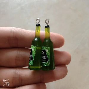 10pcs 3D Beer Bottle Resin Charms for Earring DIY