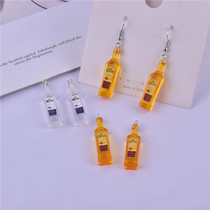 10pcs 3D Alcohol Bottle Resin Charms Earring Keychain DIY Jewelry