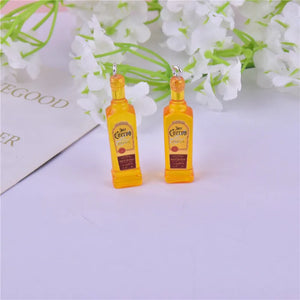 10pcs 3D Alcohol Bottle Resin Charms Earring Keychain DIY Jewelry