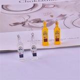 10pcs 3D Alcohol Bottle Resin Charms Earring Keychain DIY Jewelry