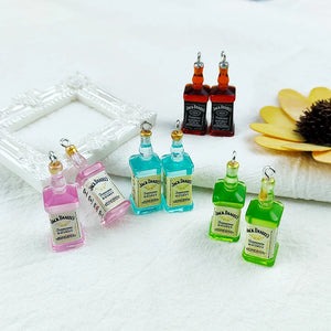 10pcs 3D Bottle Charms for DIY Earrings Keychains Phone Cases